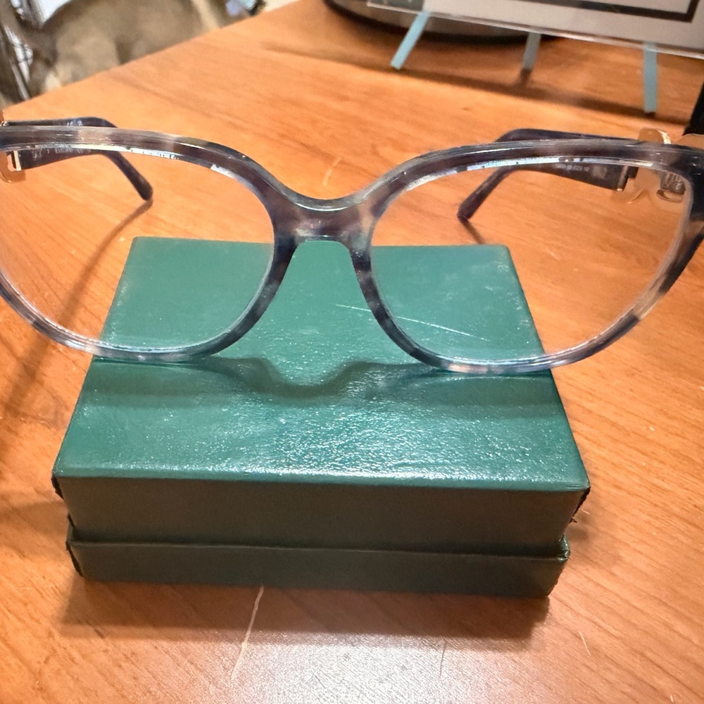 Marciano Dark Teal Cat-Eye Frames with Gold Accents